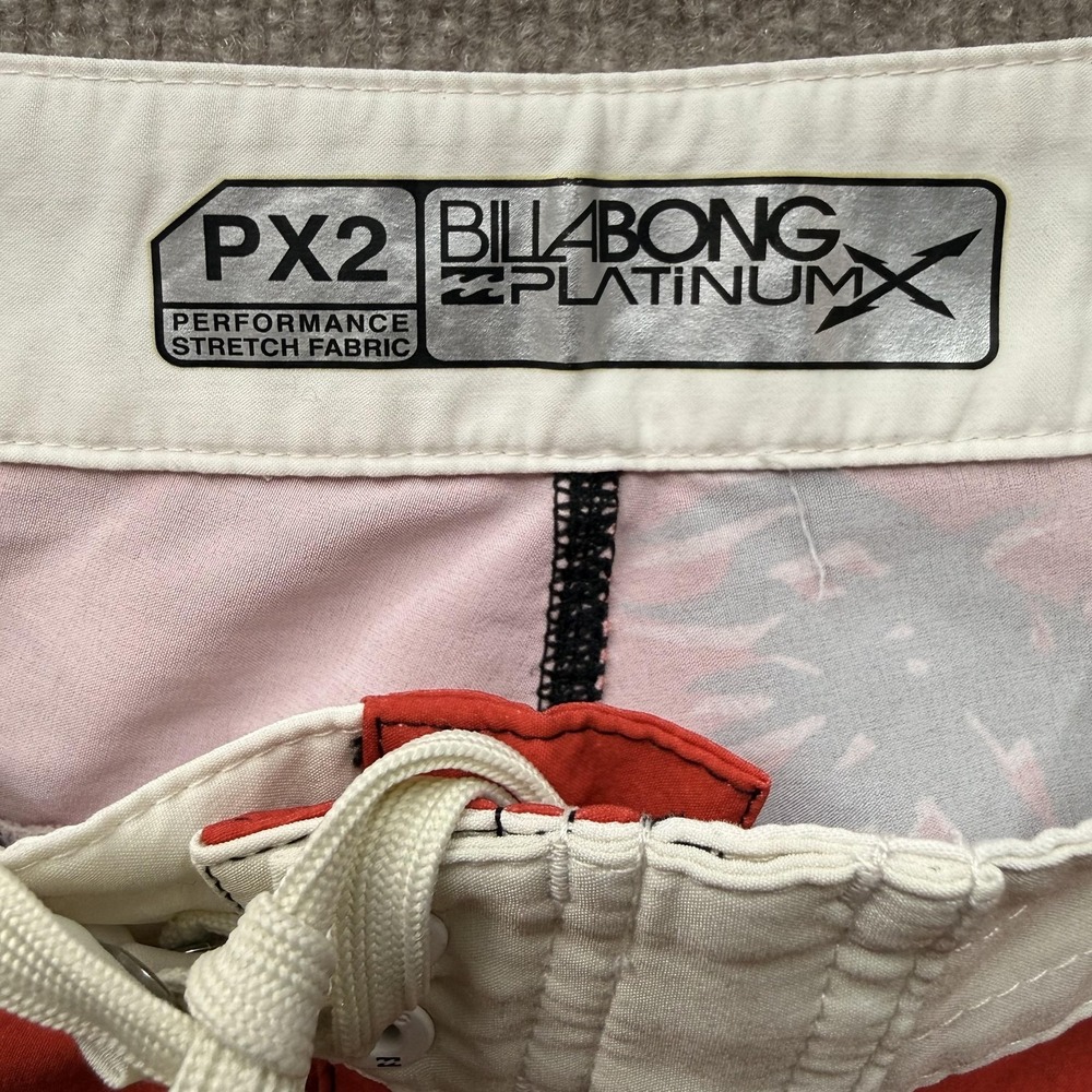 Billabong Platinum X Board Shorts Mens 32 Red Tropical Hula Marlin M1281ISL - Picture 4 of 11